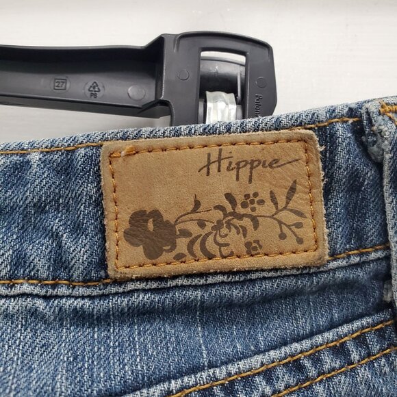 Hippie Junior's‎ Y2K Distressed Country Patch Boho Long Denim Maxi Skirt 7/28 - Picture 10 of 14